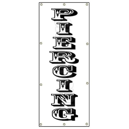 Signmission PIERCING VERTICAL BANNER SIGN body art tattoo parlor pierce jewelry B-96 Piercing Vertical